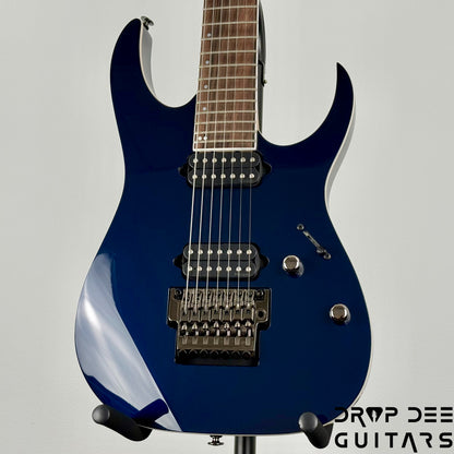 Ibanez Prestige RG2027XL Baritone 7-String Electric Guitar w/ Case - Dark Tide Blue