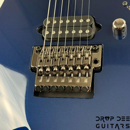 Ibanez Prestige RG2027XL Baritone 7-String Electric Guitar w/ Case - Dark Tide Blue