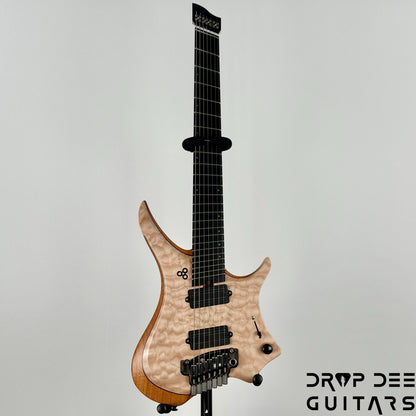 GOC USA Ilumina 7 Trem Multiscale Headless 7-String Electric Guitar w/ Case - Natural