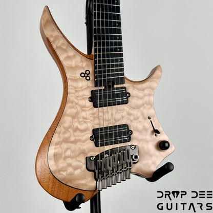 GOC USA Ilumina 7 Trem Multiscale Headless 7-String Electric Guitar w/ Case - Natural