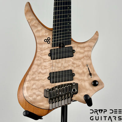 GOC USA Ilumina 7 Trem Multiscale Headless 7-String Electric Guitar w/ Case - Natural