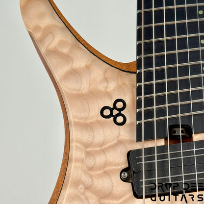 GOC USA Ilumina 7 Trem Multiscale Headless 7-String Electric Guitar w/ Case - Natural