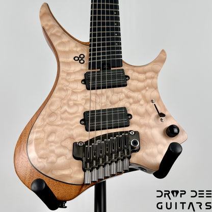 GOC USA Ilumina 7 Trem Multiscale Headless 7-String Electric Guitar w/ Case - Natural