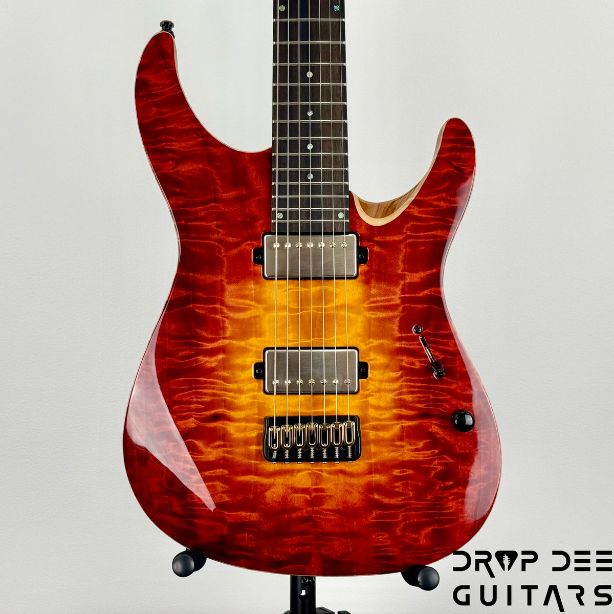Mayones Aquila Elite S 7 Baritone 7-String Electric Guitar w/ Case - Lava Burst Gloss