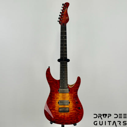 Mayones Aquila Elite S 7 Baritone 7-String Electric Guitar w/ Case - Lava Burst Gloss