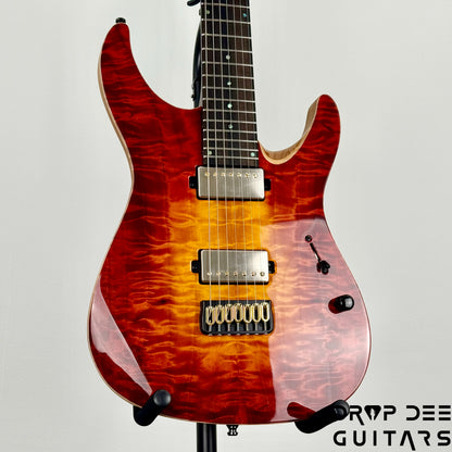 Mayones Aquila Elite S 7 Baritone 7-String Electric Guitar w/ Case - Lava Burst Gloss