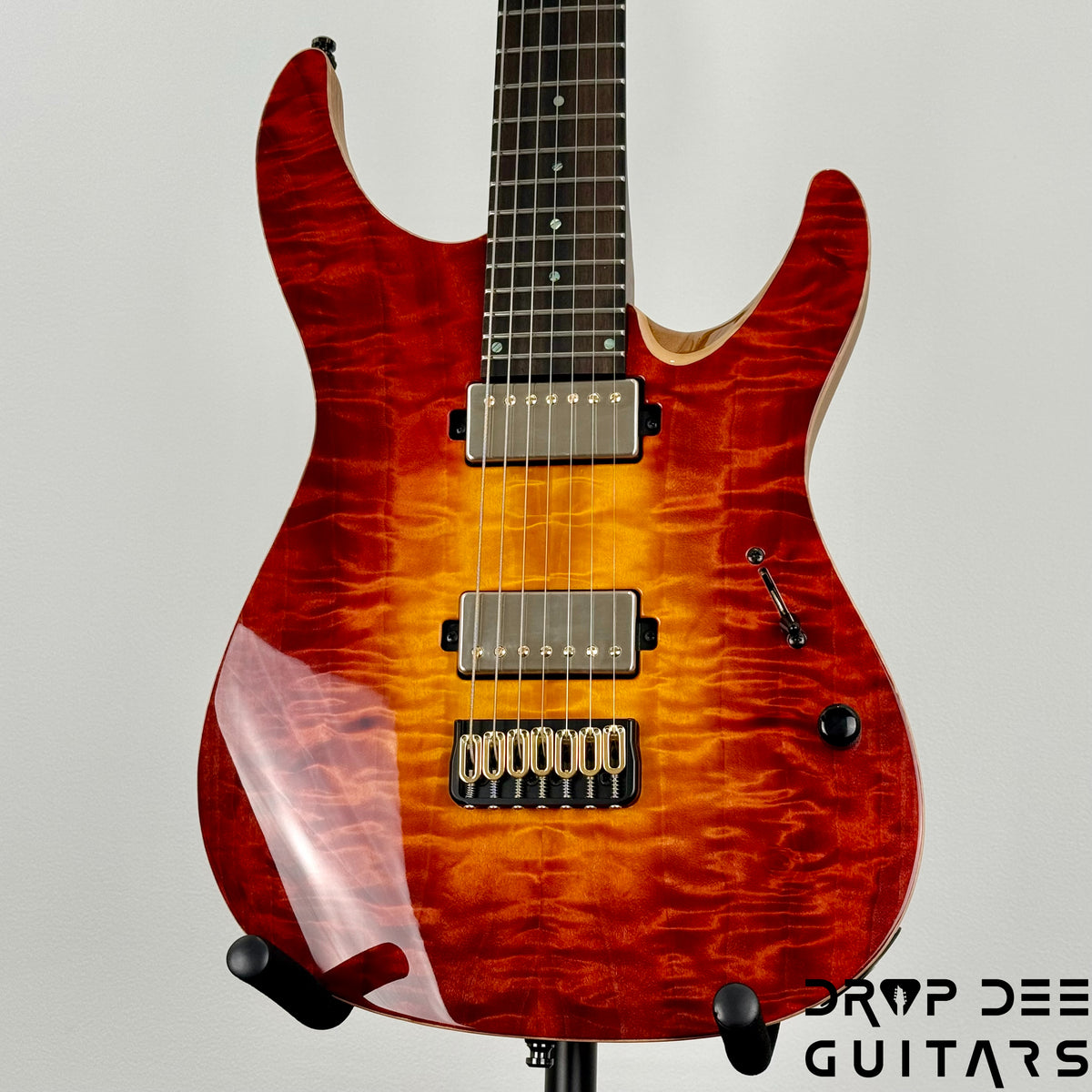 Mayones Aquila Elite S 7 Baritone 7-String Electric Guitar w/ Case - Lava Burst Gloss