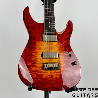 Mayones Aquila Elite S 7 Baritone 7-String Electric Guitar w/ Case - Lava Burst Gloss