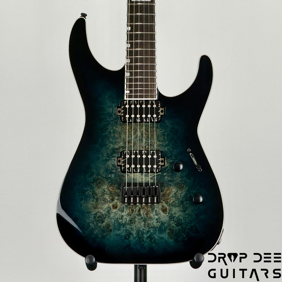 ESP E-II M-II HT Electric Guitar w/ Case - Mercury Blue Burst
