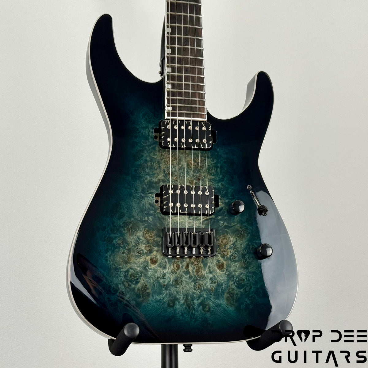 ESP E-II M-II HT Electric Guitar w/ Case - Mercury Blue Burst