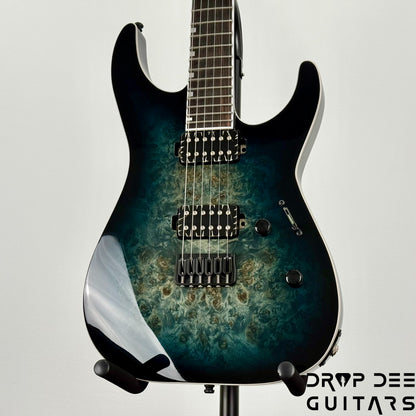ESP E-II M-II HT Electric Guitar w/ Case - Mercury Blue Burst