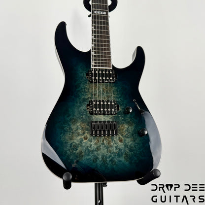 ESP E-II M-II HT Electric Guitar w/ Case - Mercury Blue Burst