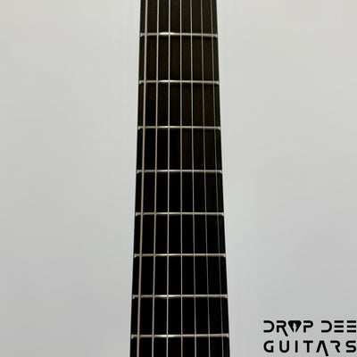 ESP LTD Phoenix-7 Baritone Black Metal 7-String Electric Guitar - Black Red Burst Satin
