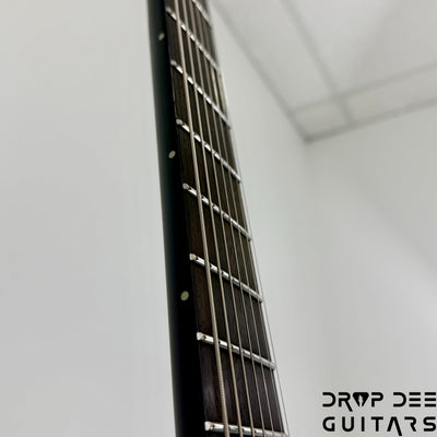 ESP LTD Phoenix-7 Baritone Black Metal 7-String Electric Guitar - Black Red Burst Satin