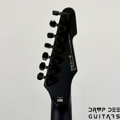 ESP LTD Phoenix-7 Baritone Black Metal 7-String Electric Guitar - Black Red Burst Satin