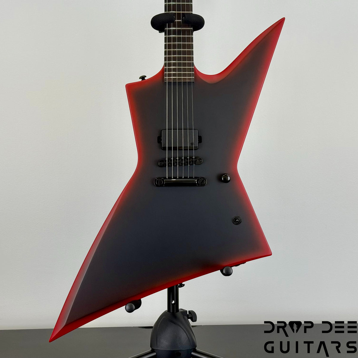 ESP LTD EXL Black Metal Electric Guitar - Black Red Burst Satin