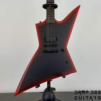 ESP LTD EXL Black Metal Electric Guitar - Black Red Burst Satin