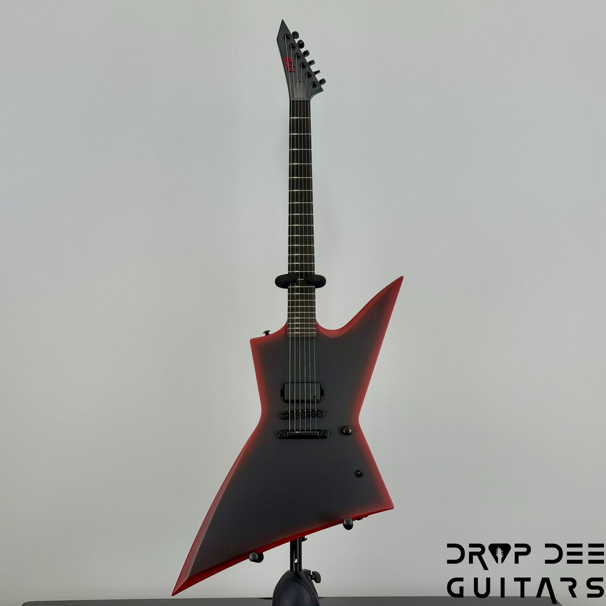 ESP LTD EXL Black Metal Electric Guitar - Black Red Burst Satin