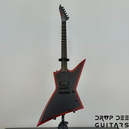 ESP LTD EXL Black Metal Electric Guitar - Black Red Burst Satin