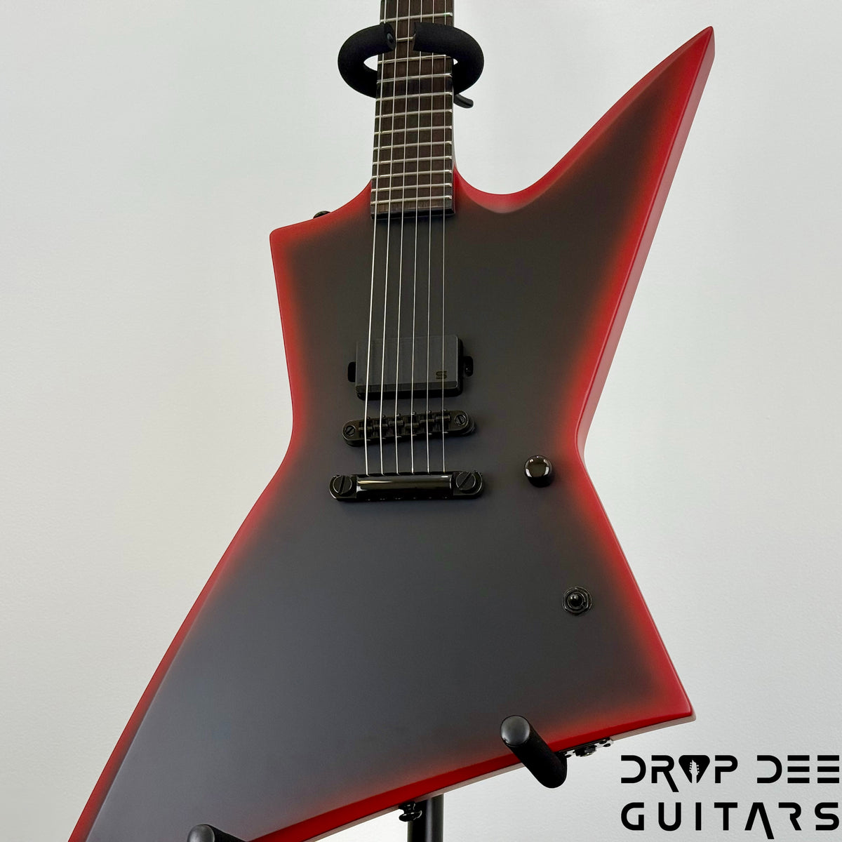 ESP LTD EXL Black Metal Electric Guitar - Black Red Burst Satin