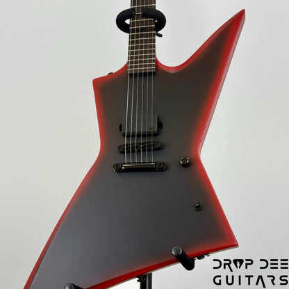 ESP LTD EXL Black Metal Electric Guitar - Black Red Burst Satin