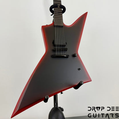 ESP LTD EXL Black Metal Electric Guitar - Black Red Burst Satin
