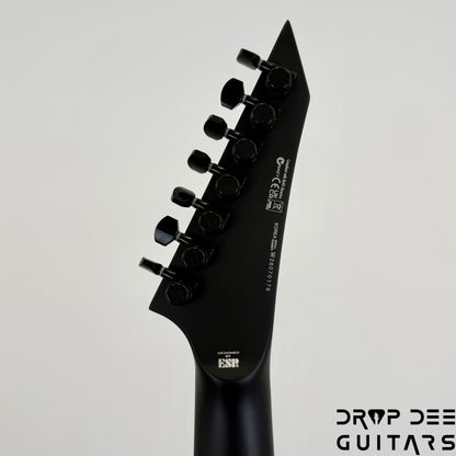 ESP LTD EXL-7 Baritone Black Metal 7-String Electric Guitar - Black Red Burst Satin