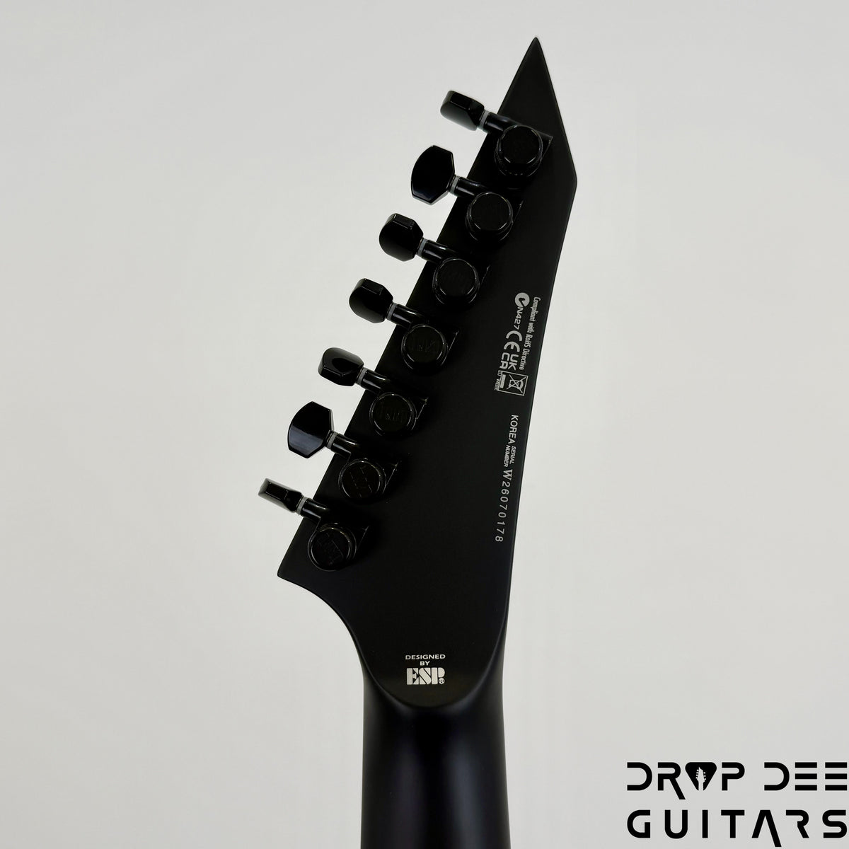 ESP LTD EXL-7 Baritone Black Metal 7-String Electric Guitar - Black Red Burst Satin