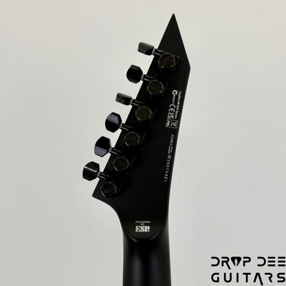 ESP LTD M-6 Evertune 30" Baritone Black Metal Electric Guitar - Black Red Burst Satin