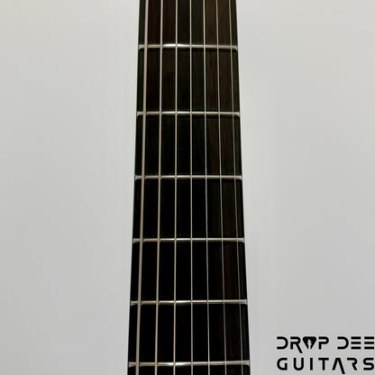 ESP LTD M-7HT Baritone Black Metal 7-String Electric Guitar - Black Red Burst Satin