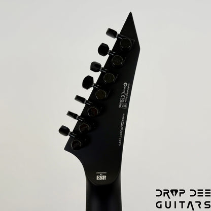 ESP LTD M-7HT Baritone Black Metal 7-String Electric Guitar - Black Red Burst Satin