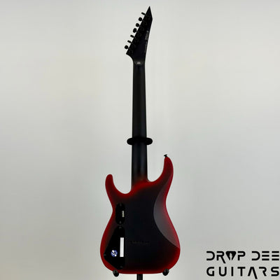 ESP LTD M-7HT Baritone Black Metal 7-String Electric Guitar - Black Red Burst Satin