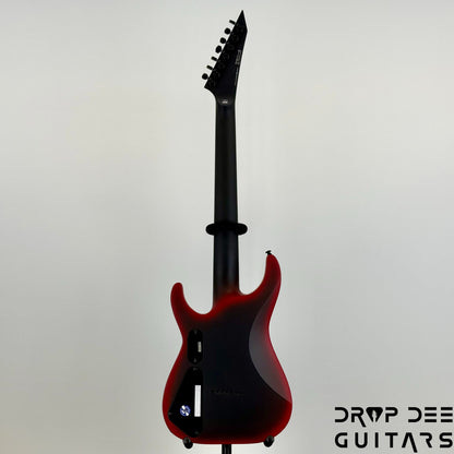 ESP LTD M-7HT Baritone Black Metal 7-String Electric Guitar - Black Red Burst Satin