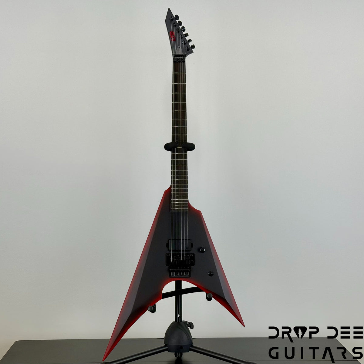 ESP LTD Arrow Black Metal Electric Guitar - Black Red Burst Satin