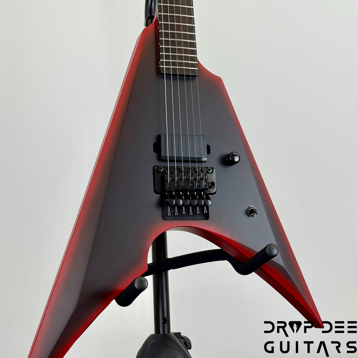 ESP LTD Arrow Black Metal Electric Guitar - Black Red Burst Satin