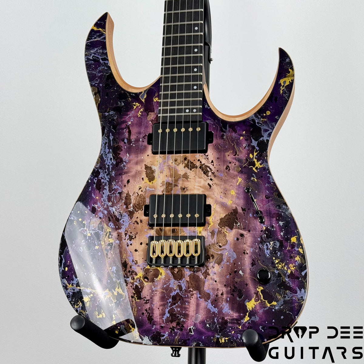 Mayones Duvell Elite 6 Electric Guitar w/ Case - Purple Iris Gloss + Splash