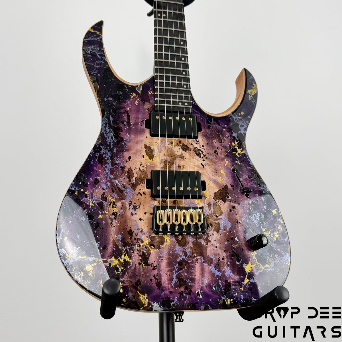 Mayones Duvell Elite 6 Electric Guitar w/ Case - Purple Iris Gloss + Splash