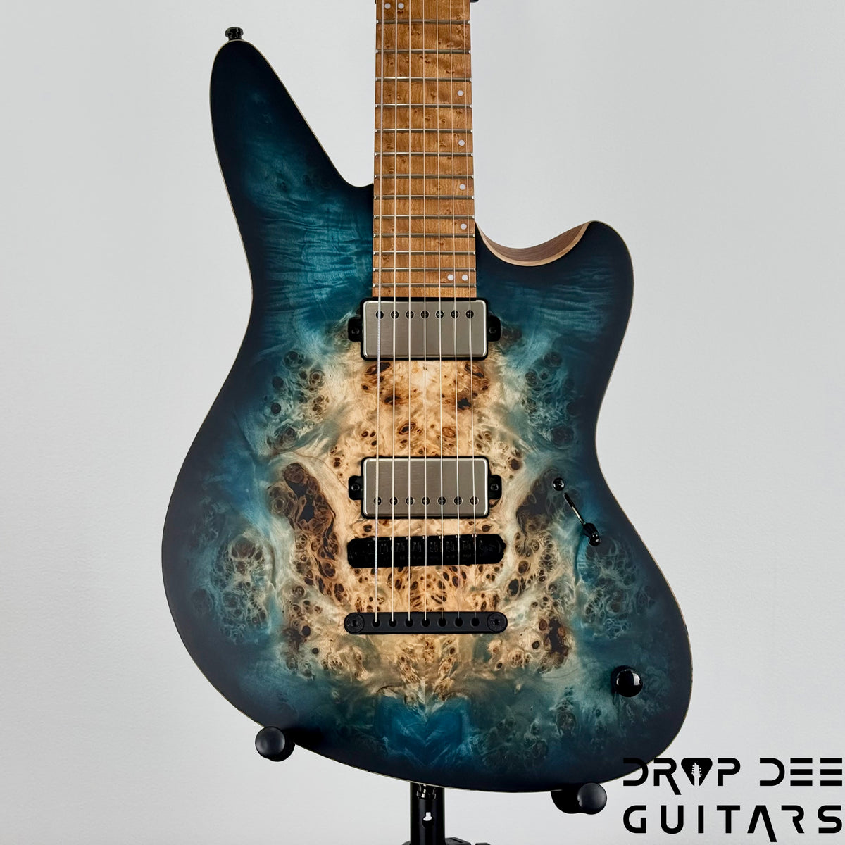 Mayones Jassper Elite 7 Baritone Electric Guitar w/ Case - Turquoise Iris Satin