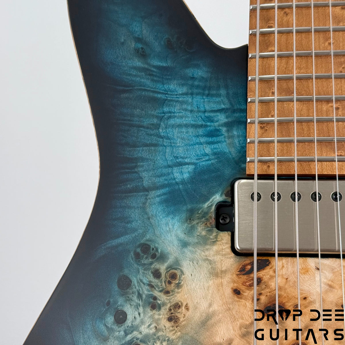 Mayones Jassper Elite 7 Baritone Electric Guitar w/ Case - Turquoise Iris Satin