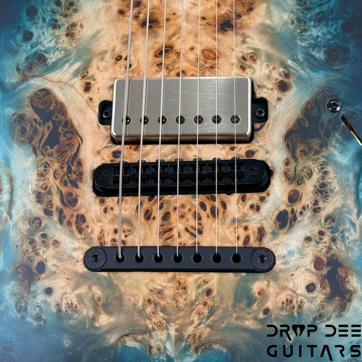 Mayones Jassper Elite 7 Baritone Electric Guitar w/ Case - Turquoise Iris Satin