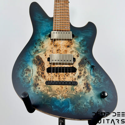 Mayones Jassper Elite 7 Baritone Electric Guitar w/ Case - Turquoise Iris Satin