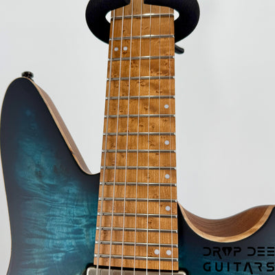 Mayones Jassper Elite 7 Baritone Electric Guitar w/ Case - Turquoise Iris Satin