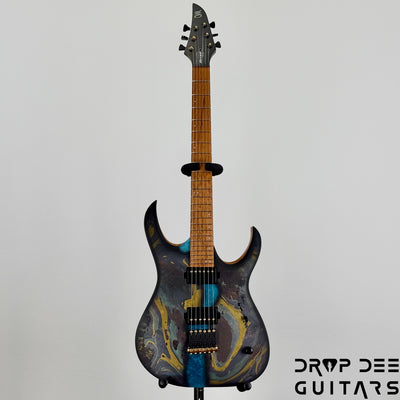 Mayones Duvell Elite 6 Electric Guitar w/ Case - Monolith Custom Satin + Swirl