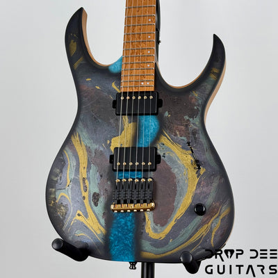 Mayones Duvell Elite 6 Electric Guitar w/ Case - Monolith Custom Satin + Swirl