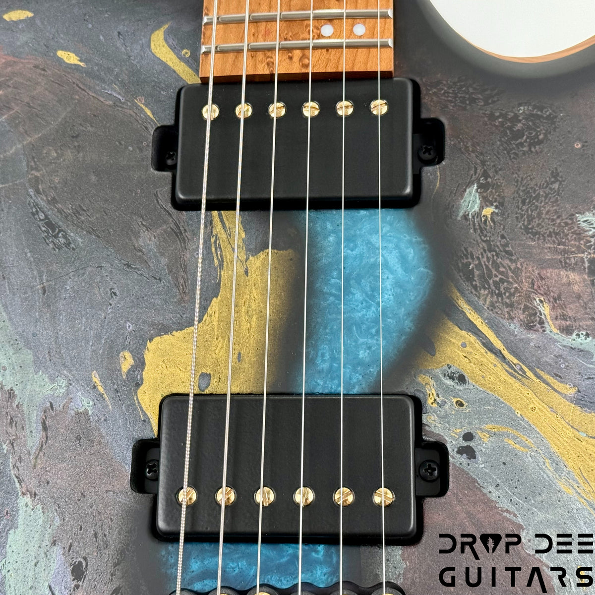 Mayones Duvell Elite 6 Electric Guitar w/ Case - Monolith Custom Satin + Swirl