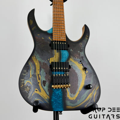 Mayones Duvell Elite 6 Electric Guitar w/ Case - Monolith Custom Satin + Swirl