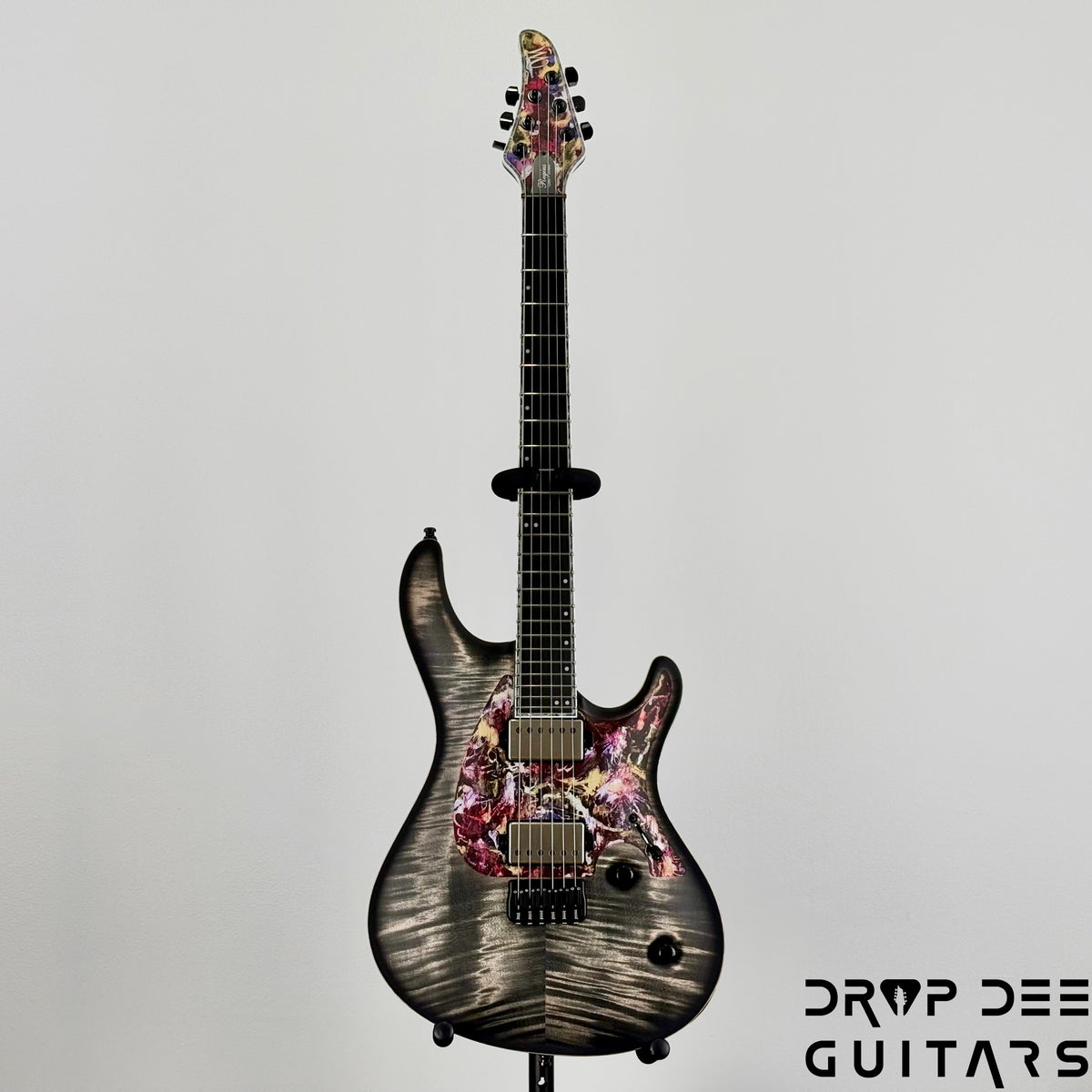 Mayones Regius CoreGuard 6 Electric Guitar w/ Case - Antique Black Matt w/ Black Gold Mercury Swirl Gloss