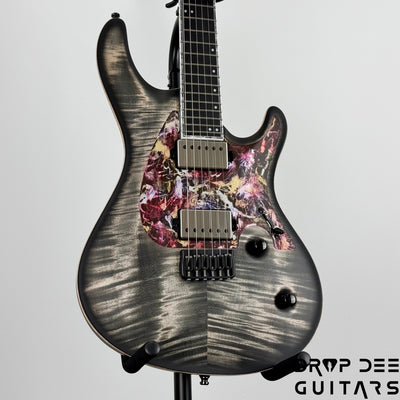 Mayones Regius CoreGuard 6 Electric Guitar w/ Case - Antique Black Matt w/ Black Gold Mercury Swirl Gloss