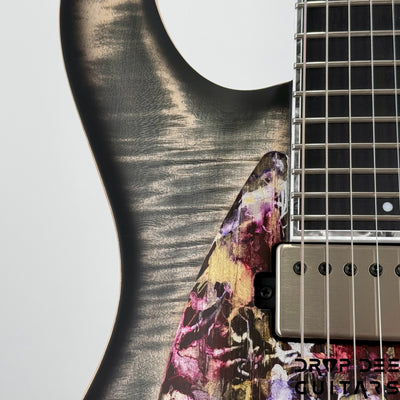 Mayones Regius CoreGuard 6 Electric Guitar w/ Case - Antique Black Matt w/ Black Gold Mercury Swirl Gloss