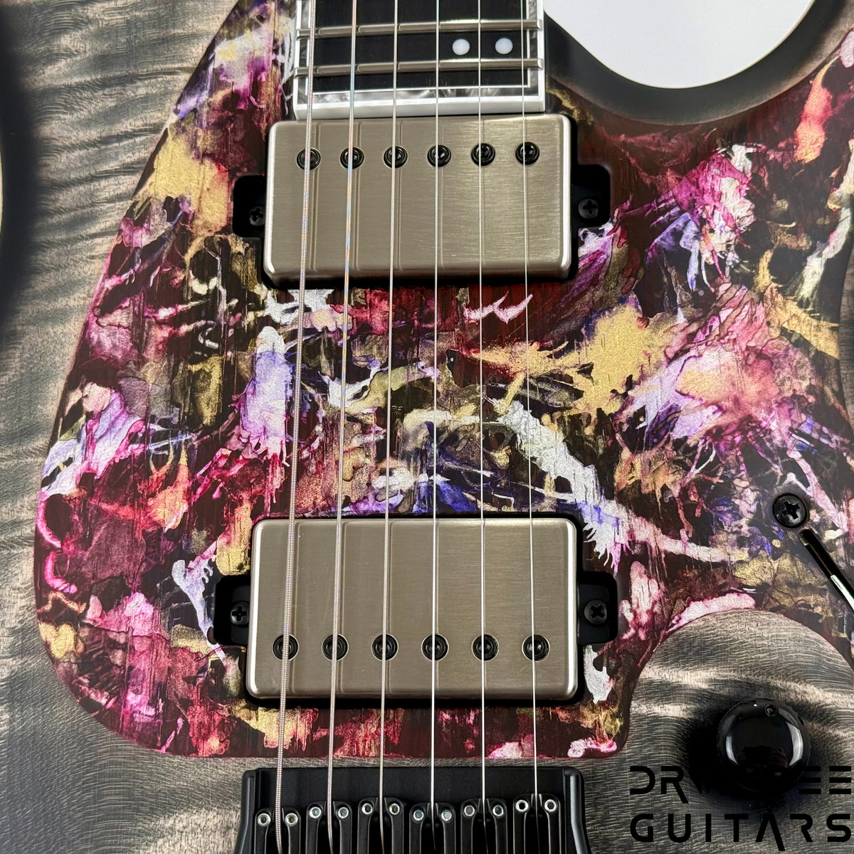 Mayones Regius CoreGuard 6 Electric Guitar w/ Case - Antique Black Matt w/ Black Gold Mercury Swirl Gloss
